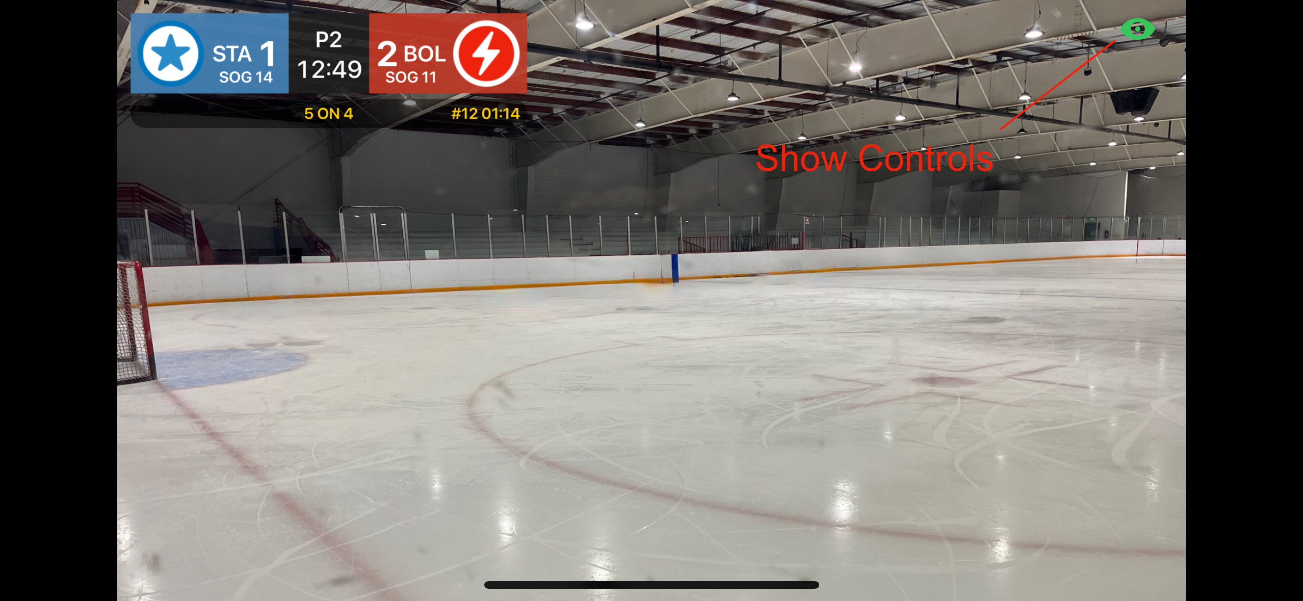 Control bar zoomed view