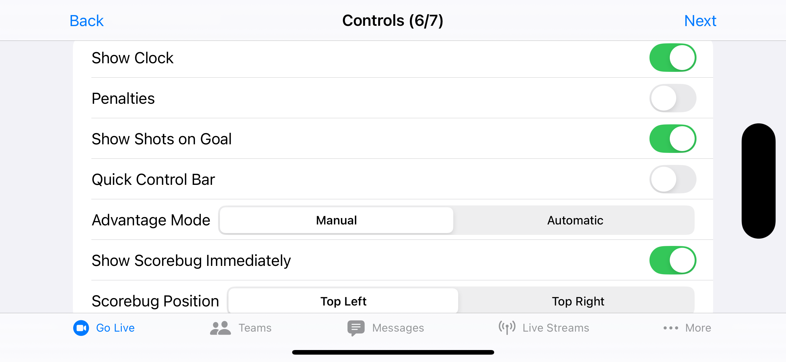 Quick Control Bar