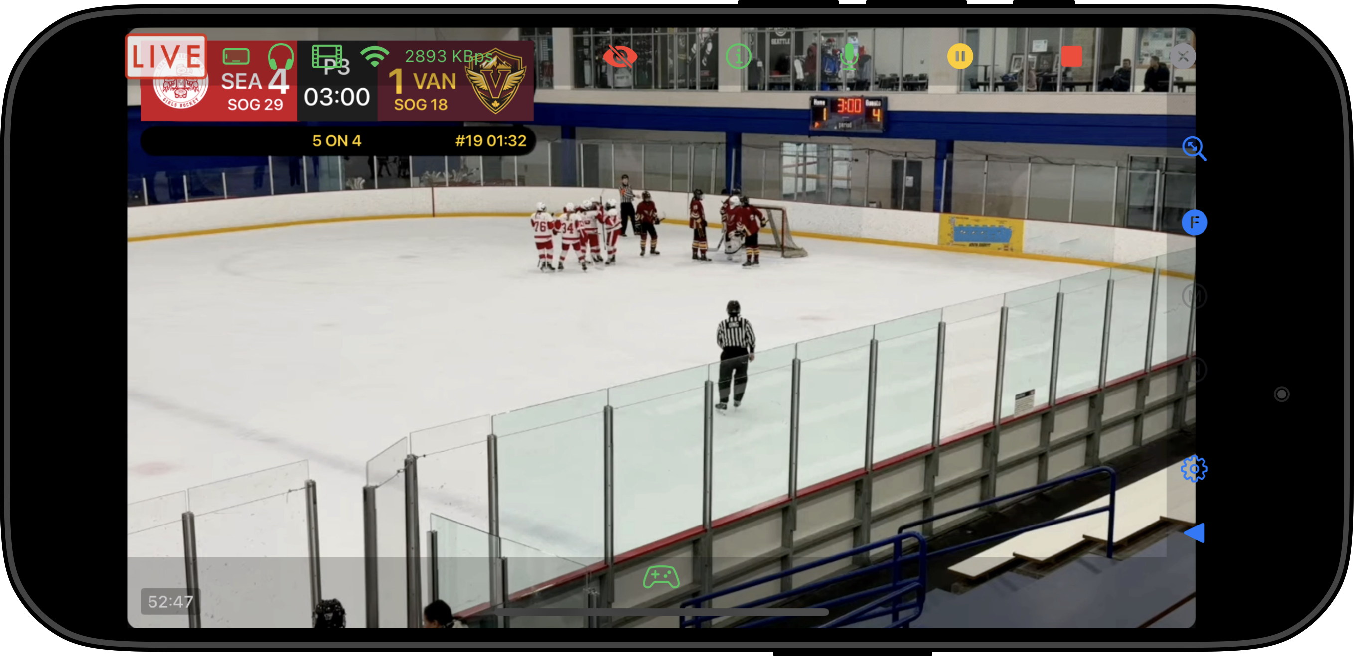 Recording Hockey game