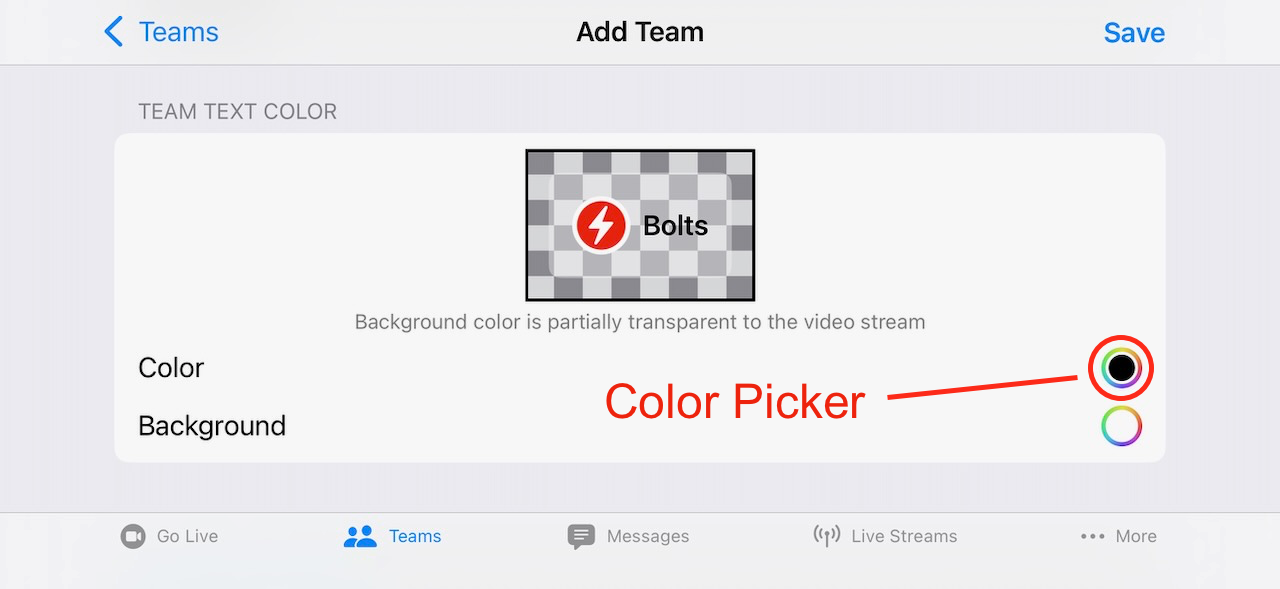 Color picker sampling from logo